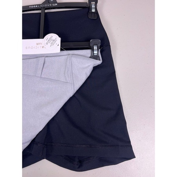 Yogalicious Lux Womens 2 Pack Tribeca & Everyday 5" Bike Shorts Grey Black XL - Picture 6 of 12